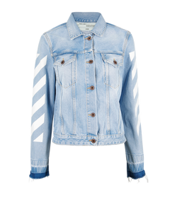 Off White Denim Jacket, Cotton, Blue, Sz 8, 2*