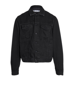 Off-White Agreement Denim Jacket, Cotton, Black, Sz XL, 3*