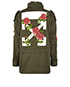 Off White Floral Military Jacket, back view