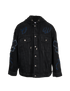 Off-White Oversized Denim Jacket, &pound;210, Clothing, Black, Denim, Front view