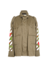 Off-White Embroidered Rose Field Jacket, &pound;220, Clothing, Green, Cotton, Front view