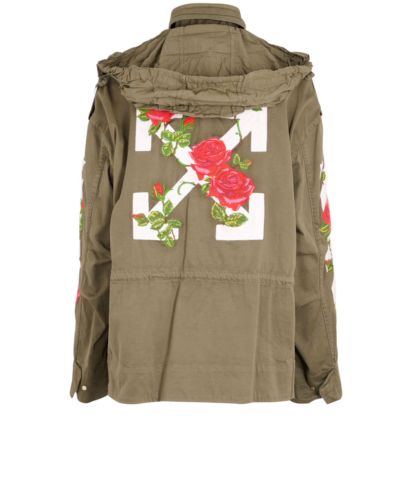 Off-White Embroidered Rose Field Jacket, &pound;220, Clothing, Green, Cotton, Other view