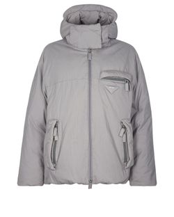 Prada Cropped Puffer Jacket, Down/Cotton, Grey, UK10, 3*