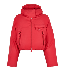 Prada Cropped Puffer Jacket, Down, Red, Sz 6, 4*