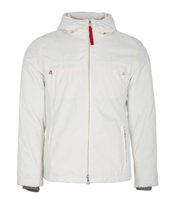 Prada Gortex Hooded Zip-Up Jacket, Mens, Polyester, White, UK 2XS, 3*