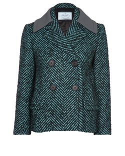 Prada Jacket, Wool/Mohair, 40, Green/BLue, 4*,
