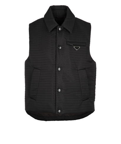 Prada Logo Gilet, &pound;750, Clothing, Black, Polyester (Polymer), Front view
