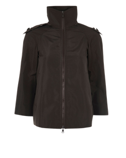 Prada Zip Up Jacket, Silk/Polyester, Brown, UK6, 3*