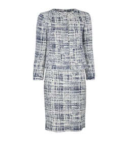 Prada Tweed Co-ord, Viscose, White/Blue, UK 10, 2*