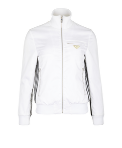 Prada X Adidas Re-Nylon Bomber Jacket, Polyamide, White, UK8, 3*