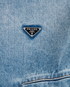 Prada Logo Cropped Denim Jacket, &pound;450, Clothing, Blue, Cotton, Other view