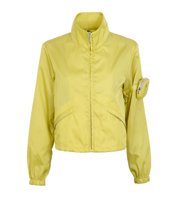 Prada Logo Pocket Windbreaker, Nylon, Yellow, UK8, 3*