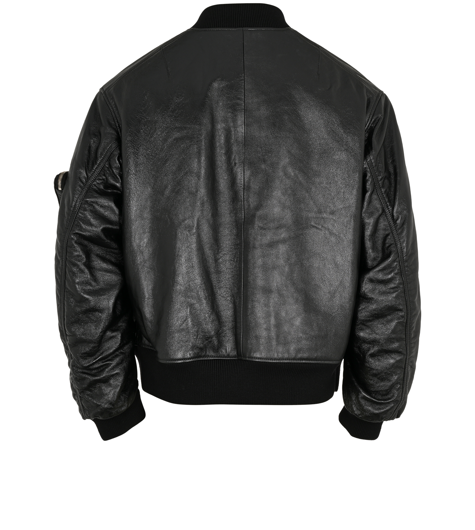 Prada Nappa Bomber Jacket, &pound;2,500, Clothing, Black, Leather, Back view