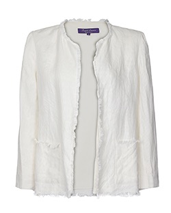 Ralph Lauren Raw Edge Jacket, Linen, White, UK 12