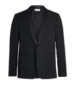 Saint Laurent Satin Trim Blazer, Mens, Wool, Black, Sz XL, 3*