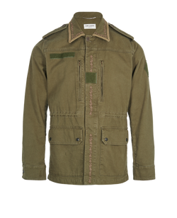 Saint Laurent Jacket, Mens, Cotton, Green, Sz M, 3*