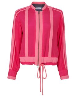 See By Chloé Bomber Jacket, Silk, Pink, UK8, 3*