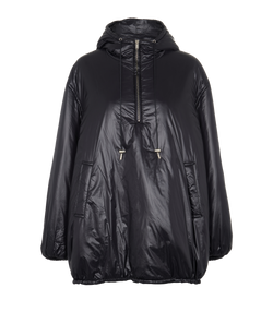 Saint Laurent Cassandre Half-Zip Shell Jacket, Poly, Black, UK 12, 3*