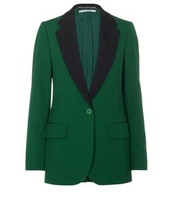 Stella McCartney Blazer, Wool, Green/ Black, UK8