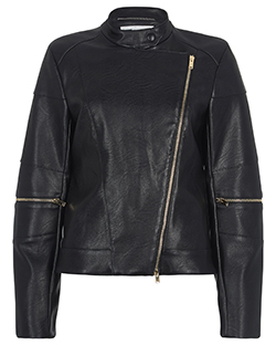 Stella McCartney Biker Jacket, Faux Leather, Black, 12, 3*