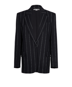 Stella McCartney Pinstripe Jacket, Wool, Black, UK12, 3*