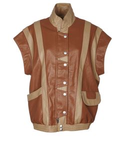 Stella McCartney Oversized Sleeveless Aviator Jacket, pvc, brown, XL, 3*