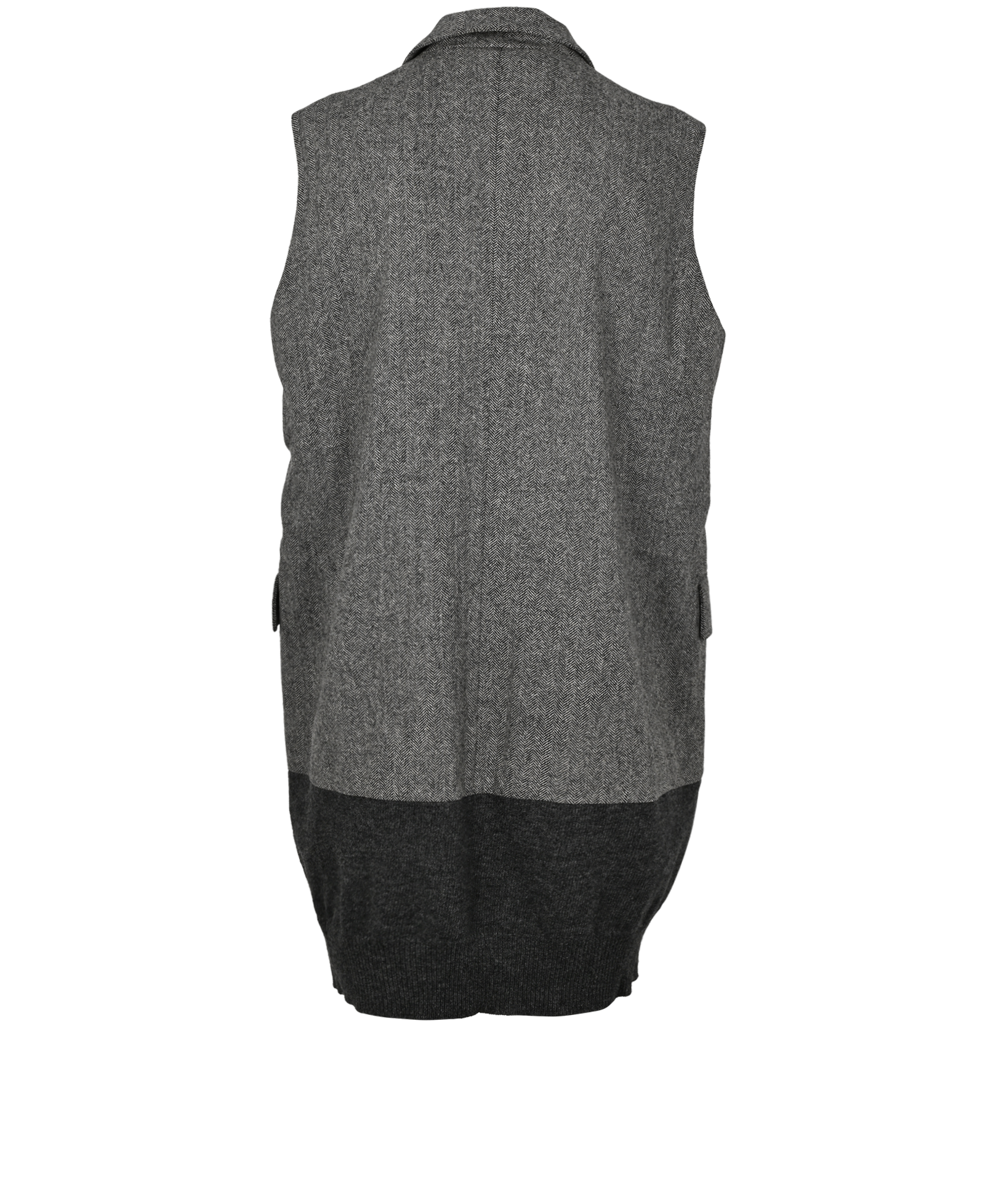 Stella McCartney Herringbone Long Gilet, &pound;110, Clothing, Grey, Wool, Back view
