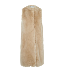 Stella McCartney Fur Free Fur Gilet, Polyester, Beige, UK6, 3*