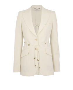 Stella McCartney Single Breasted Blazer, Poly/Wool, Cream, UK6, 2*