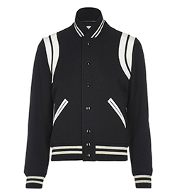 Saint Laurent Teddy Bomber Jacket, Wool, Black, 10, 3