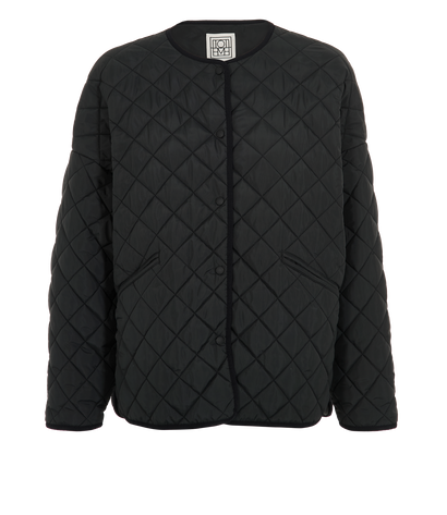 Toteme Quilted Shell Jacket, &pound;220, Clothing, Black, Polyester (Polymer), Front view