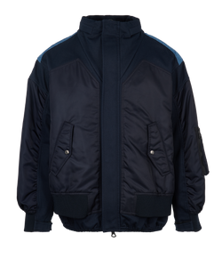 Valentino Denim Bomber, Mens, Polyester, Navy/Blue, Sz S, 3*