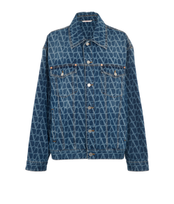 Pre-loved Valentino V Logo Printed Denim Jacket - £450