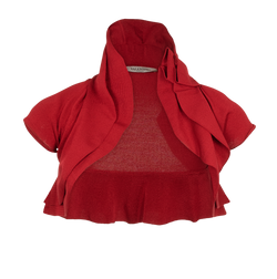 Valentino Ruffled Bolero Jacket, Viscose, Red, Sz S, 2*