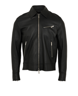 Valentino Knitted Jacket, Leather, Black, SZ M, 3*