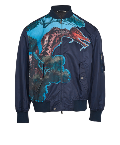 Valentino Dragons Garden Print Bomber Jacket, front view