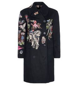 Valentino Jungle Applique Jacket, Cotton, Black/Multi, UK6, 2*