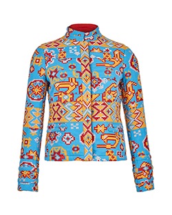 Valentino Aztec Print Jacket, Silk, Multi, UK 8