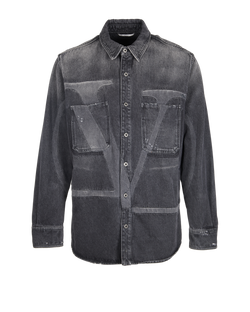 Valentino Denim Jacket, Cotton, Black, Sz L, 3*