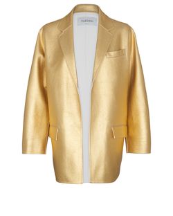 Valentino Oversize Metallic Jacket, Wool/Cashmere, Gold, UK 12, 2*