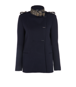 Valentino Embellished Collar Jacket, wool/cashmere, blue, 10, 2*