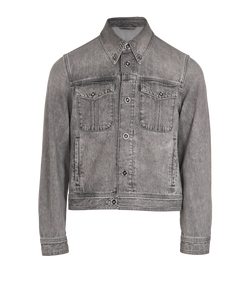 Versace Medusa Button Denim Jacket, Mens, Cotton, Grey, Sz M, 3*