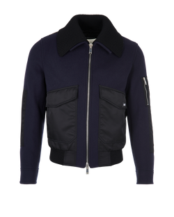 Versace Oversized Collar Jacket, Mens, Wool, Blue/Black, Sz S, 4*