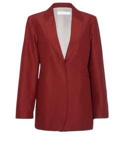Victoria Beckham Taffeta Masculine Jacket, Cotton, Burgundy, UK14, 3*