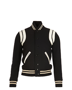 Saint Laurent Teddy Bomber Jacket, Wool, Black, 8