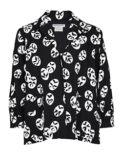 Yves Saint Laurent Vintage Printed Jacket, Cotton, Black and White, 10