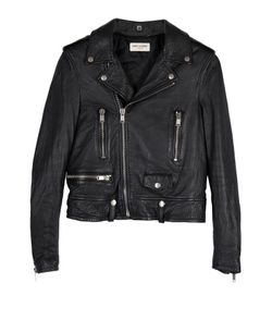 Saint Laurent Embellished Motorcycle Jacket, Leather, Black, UK10, 3*