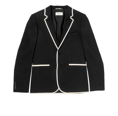 Saint Laurent White Trim Blazer, front view