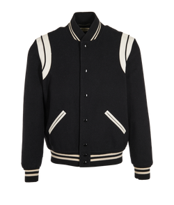 Saint Laurent Bomber Jacket, Mens, Wool, Black, Sz XL, 2*
