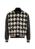 Saint Laurent Houndstooth Bomber, &pound;495, Clothing, Black/White, Leather/Wool, Front view